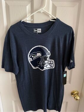New Era Navy Seattle Seahawks Helmet Tee - Men's
